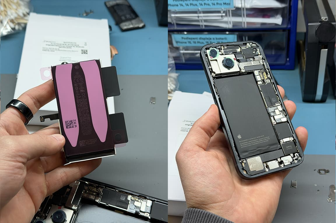 výměna baterie iPhone 15 originál